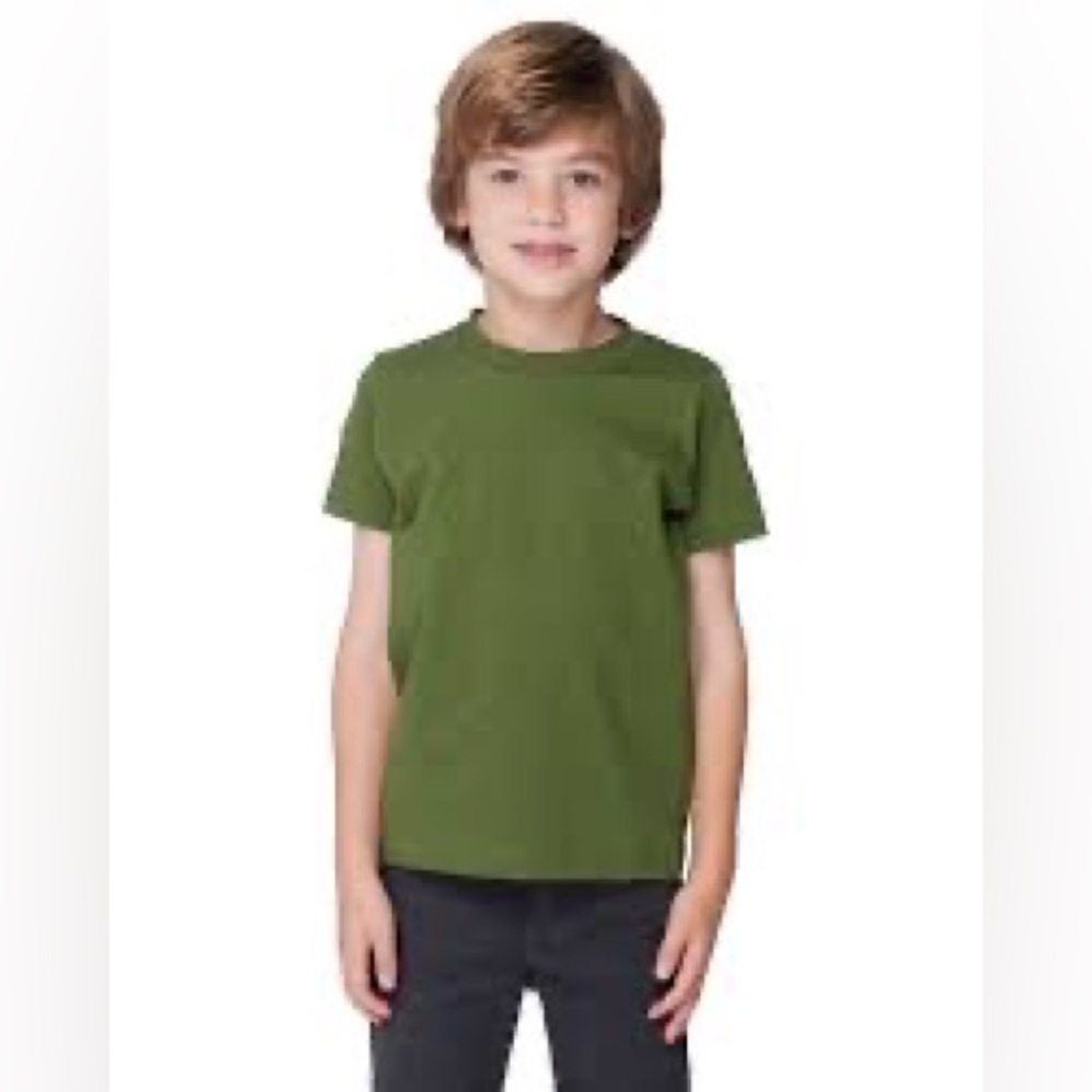 American Apparel Olive Green Short Sleeve Boys Girls Unisex t-shirt